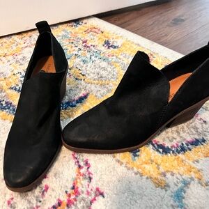 Lucky Brand Black Leather Slip-On Booties